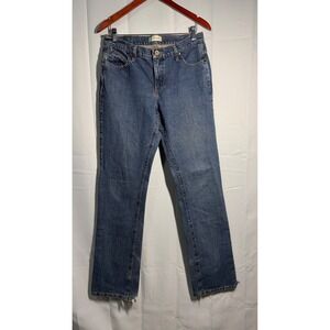 Wrangler‎ Cowgirl Cut Jeans 9/10 Blue Straight Leg Distressed Western Denim